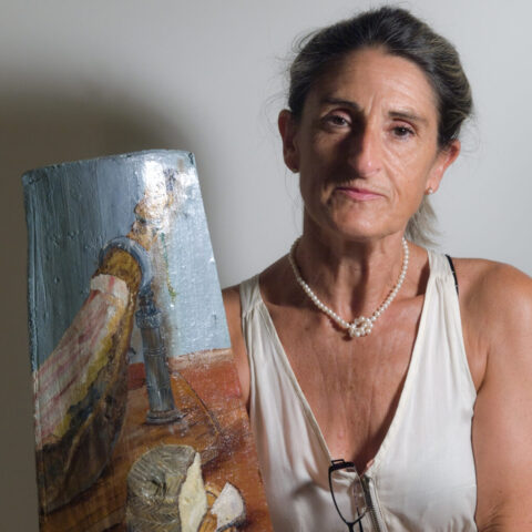 JULIA CANCELO (PINTORA) "Mostrando teja decorada" – VALLILUSTRES – 28 AGOSTO 2012